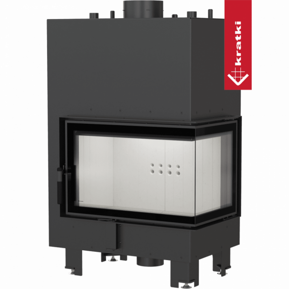 Топка с теплообменником Kratki PRO MBM/PW/10/P/BS/W угловое стекло справа