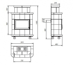 КАМИН «ЭЛЬЗАС»  Арка бежевая
