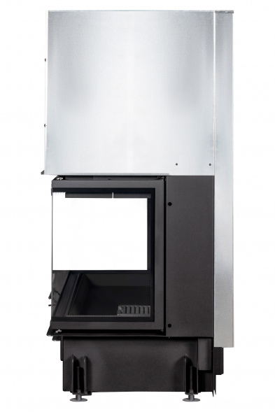 Каминная топка Экокамин ДЕЛЬТА 1200 B три стекла принтинг черный шамот