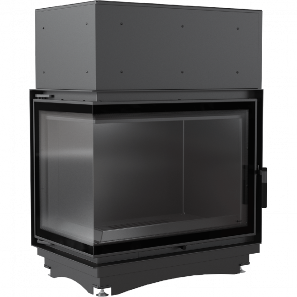 Топка с водяным контуром Amelia/PW/BL/24/BS/W/DECO, Г-образное стекло слева, змеевик