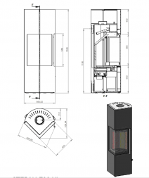 Печь EMBER Стеван 700 XL white