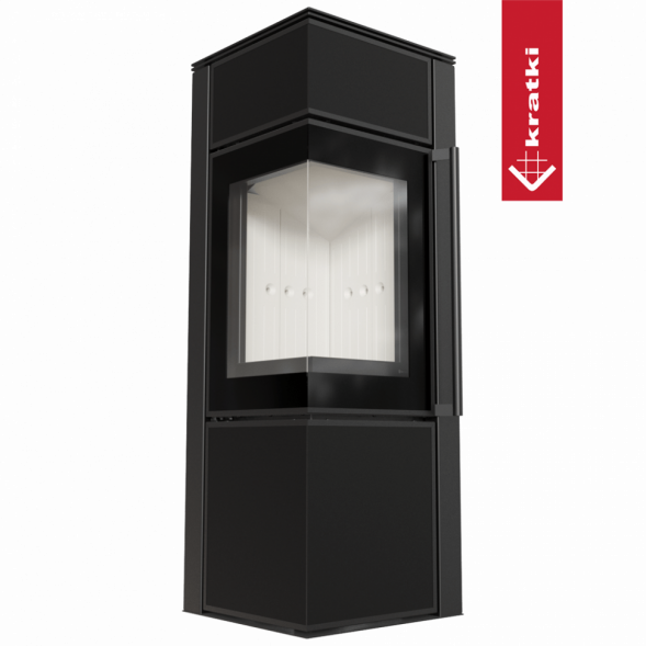 Печь Kratki PRO TORA/S 8 кВт Nero Assoluto (Белая футеровка)